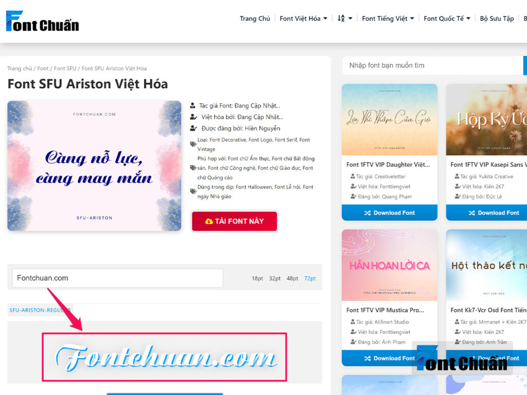 Trình hiển thị Font trực quan