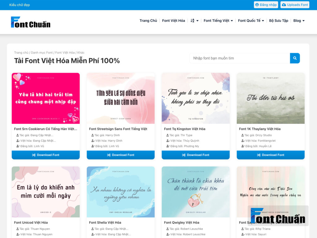 Tải Font Việt Hóa miễn phí tại FontChuan.com