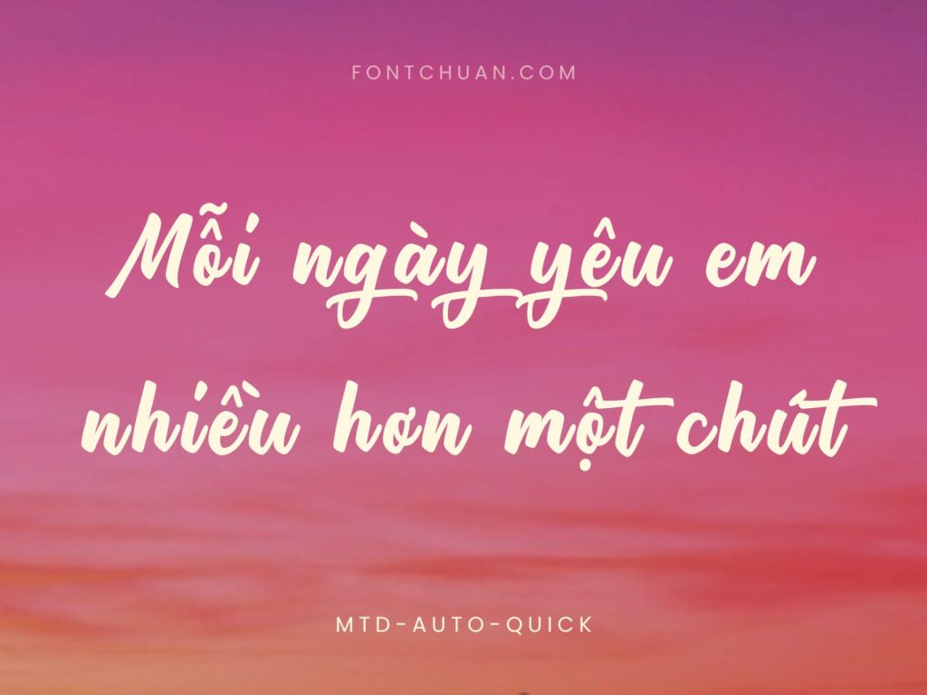 Font MTD Auto Quick Việt Hóa