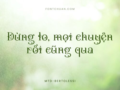 Font MTD Bertolessi Việt Hóa