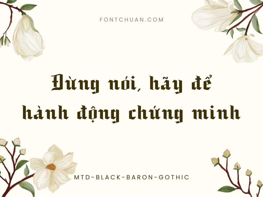 Font MTD Black Baron Gothic Việt Hóa