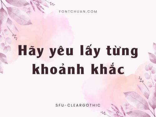 Font SFU Cleargothic Việt Hóa