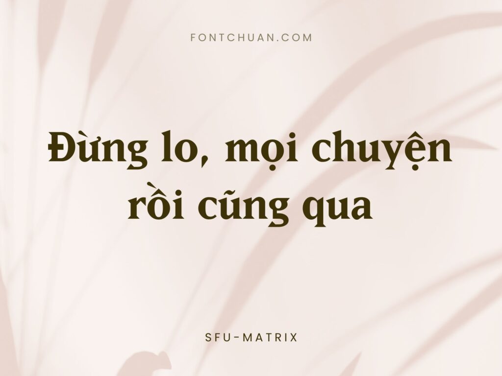 Font SFU Matrix Việt Hóa
