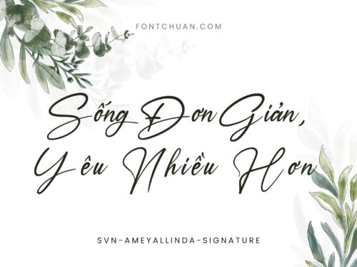 Font SVN Ameyallinda Signature Việt Hóa
