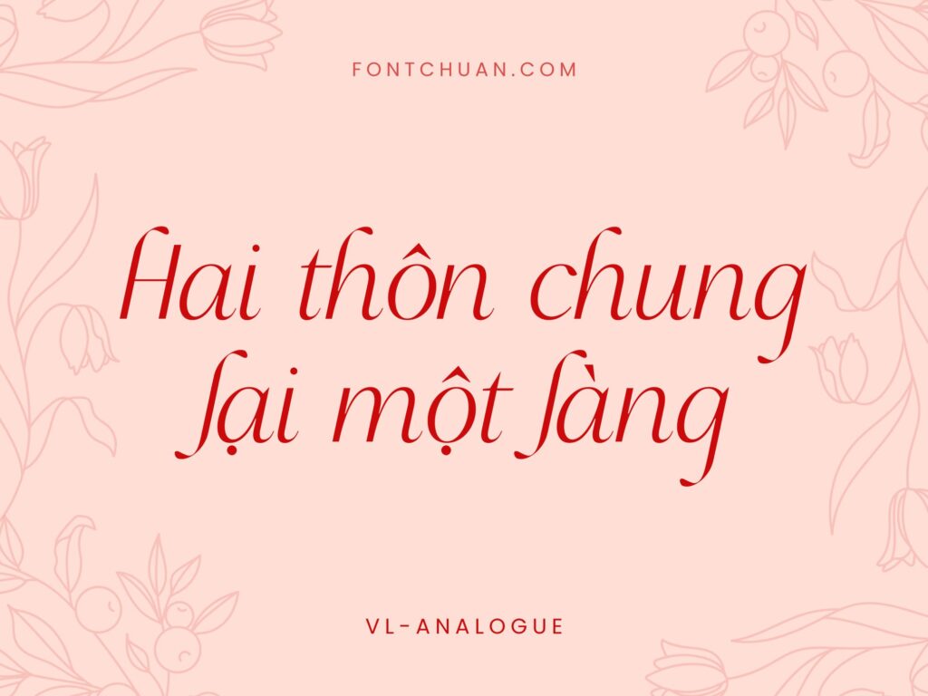 Font VL Analogue Trọn Bộ Việt Hóa