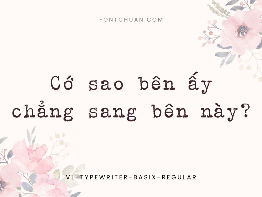 Font VL Typewriter Basix Trọn Bộ Việt Hóa
