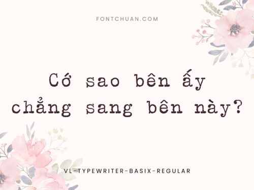 Font VL Typewriter Basix Trọn Bộ Việt Hóa