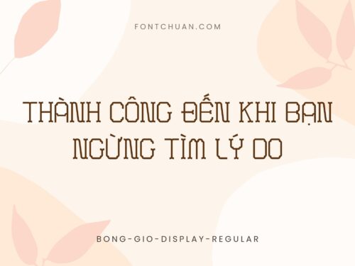 Font Bong Gio Display Việt Hóa
