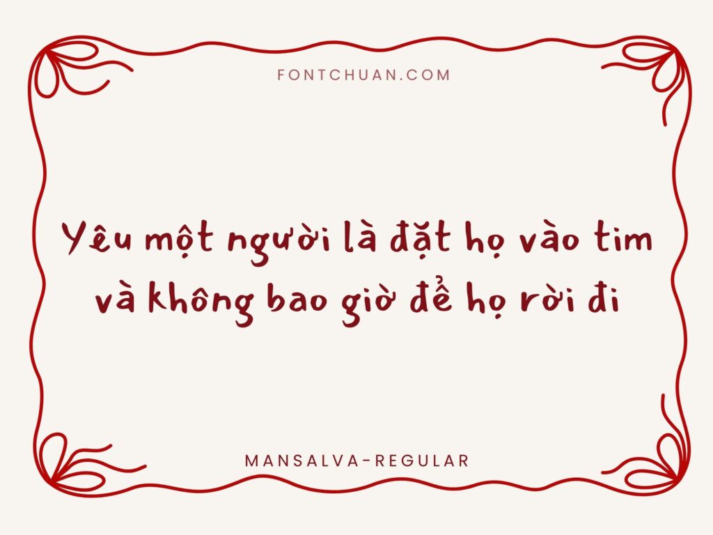 Font Mansalva Việt Hóa