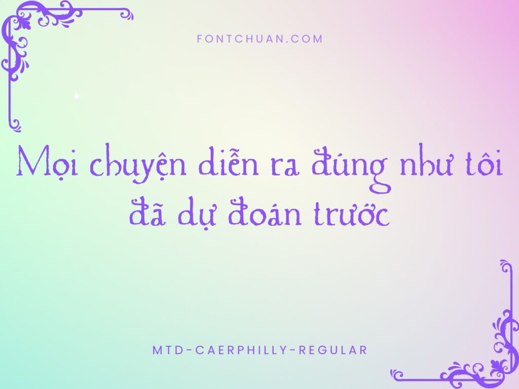 Font MTD Caerphilly Regular Việt Hóa