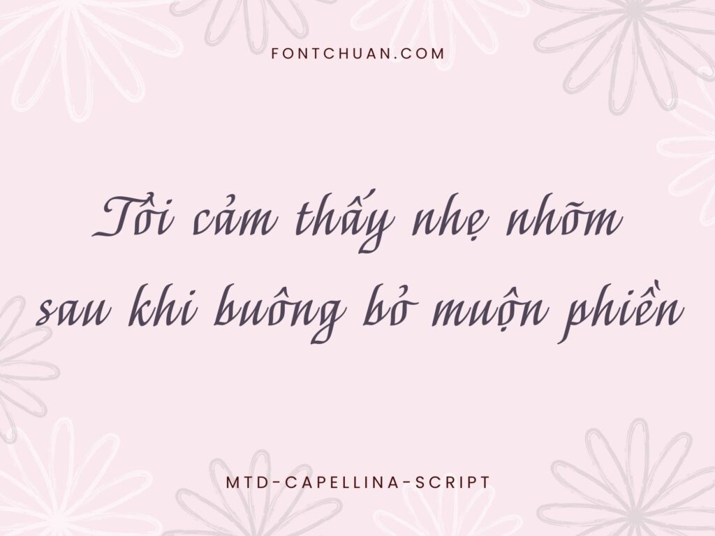 Font MTD Capellina Script Việt Hóa