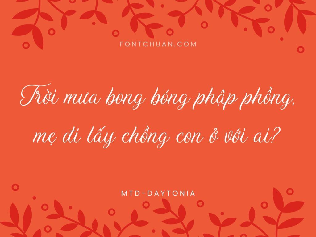Font MTD Daytonia Việt Hóa