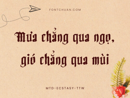 Font MTD Ecstasy Ttw Việt Hóa