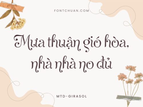 Font MTD Girasol Việt Hóa