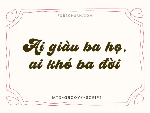 Font MTD Groovy Script Việt Hóa