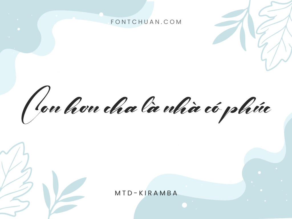 Font MTD Kiramba Việt Hóa