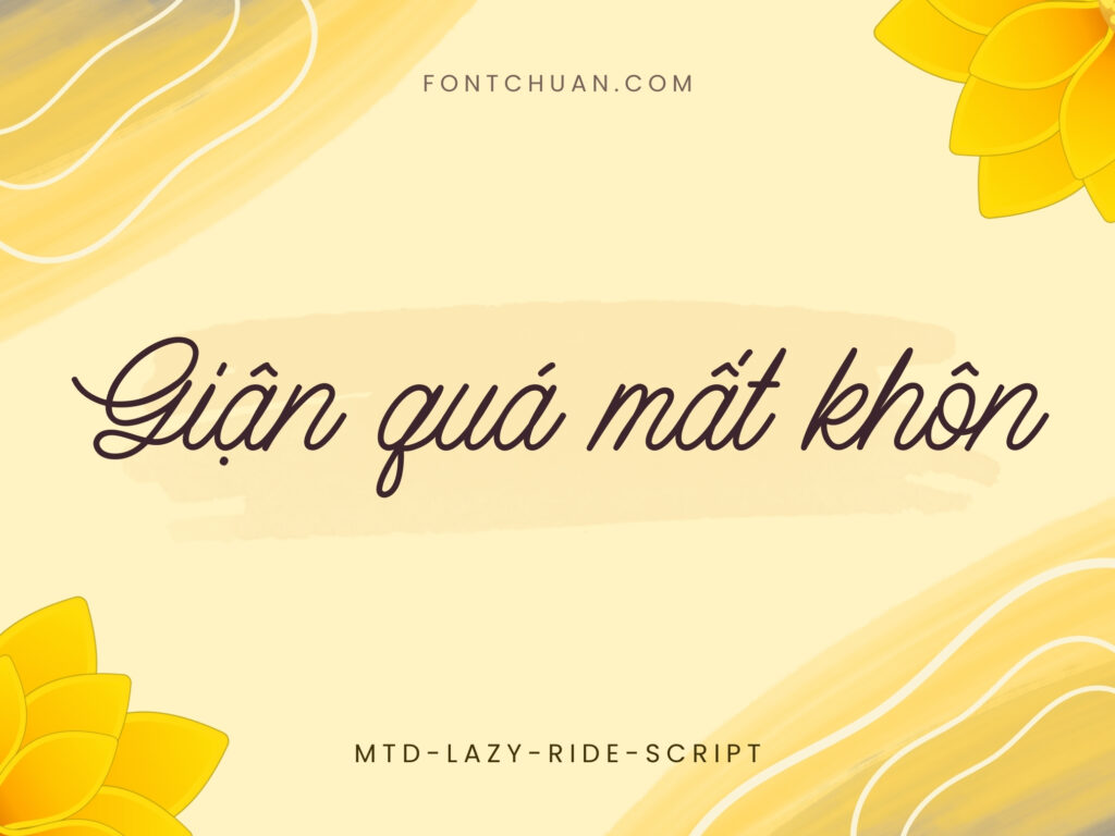 Font MTD Lazy Ride Script Việt Hóa