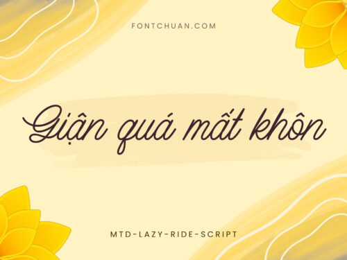 Font MTD Lazy Ride Script Việt Hóa