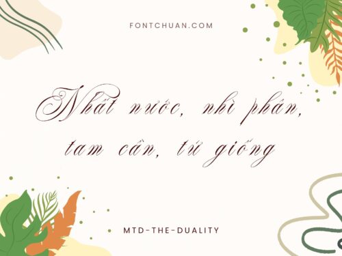 Font MTD The Duality Việt Hóa