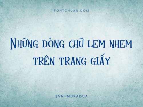 Font SVN Mukadua Việt Hóa
