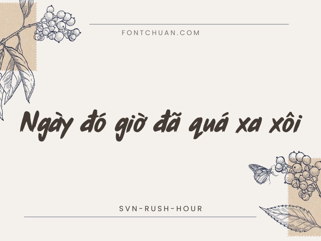 Font SVN Rush Hour Việt Hóa