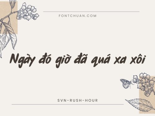 Font SVN Rush Hour Việt Hóa