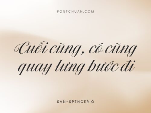Font SVN Spencerio Việt Hóa