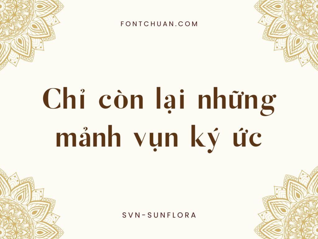 Font SVN Sunflora Việt Hóa