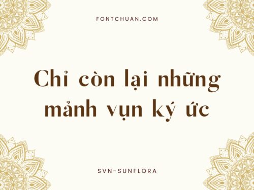 Font SVN Sunflora Việt Hóa