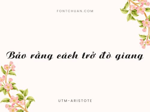 Font UTM Aristote Việt Hóa