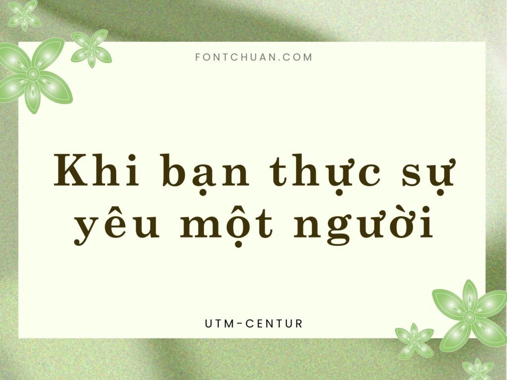 Font UTM Centur Trọn Bộ Việt Hóa