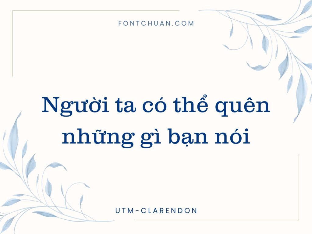 Font UTM Clarendon Việt Hóa