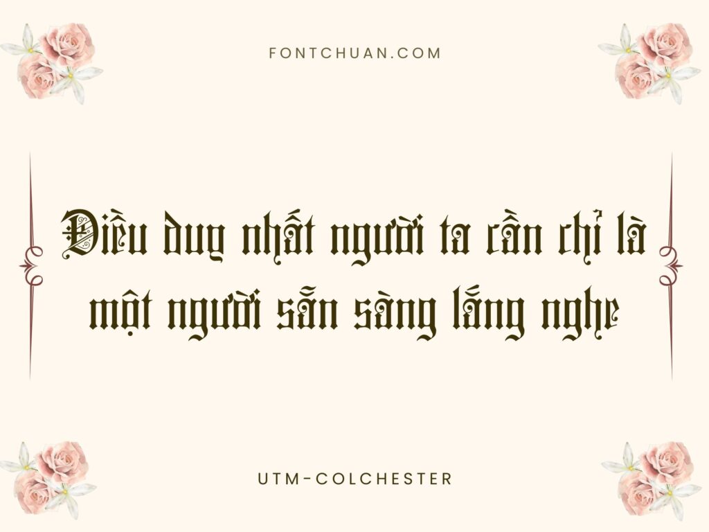Font UTM Colchester Việt Hóa