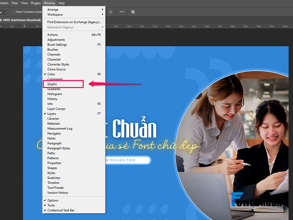 Trong phần mềm thiết kế (Adobe)