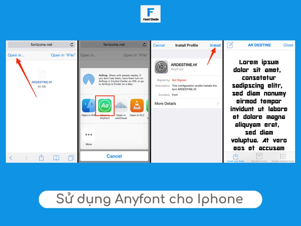 app Anyfont cho Iphone 17