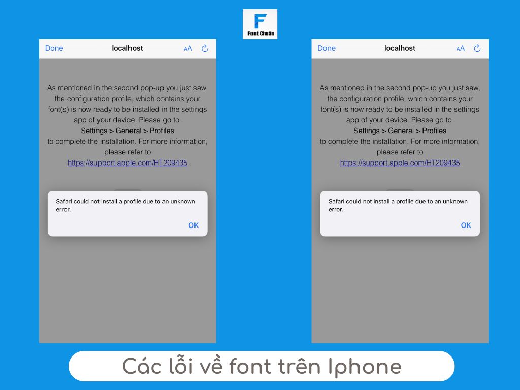 Lỗi font trên iphone