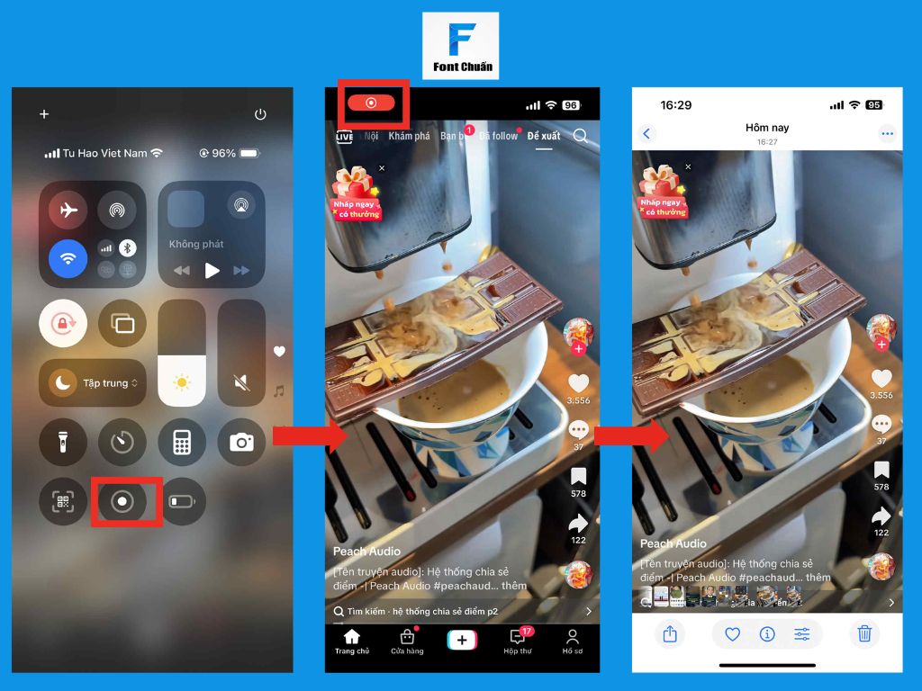 Tải video tik tok bằng quay màn hình