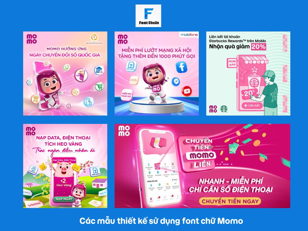 mẫu thiết kế với font momo